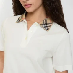 Check Collar Cotton Polo Shirt