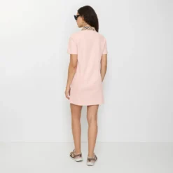 Check Collar Cotton Polo Shirt Dress