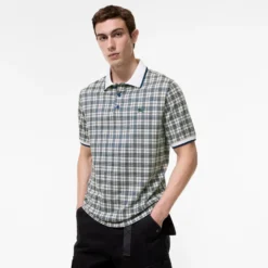 Check Cotton Blend Polo Shirt