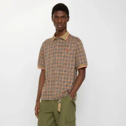 Check Cotton Blend Polo Shirt
