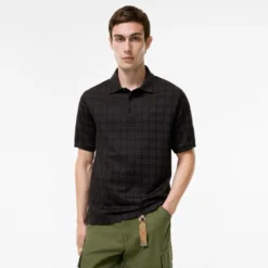 Check Cotton Blend Polo Shirt