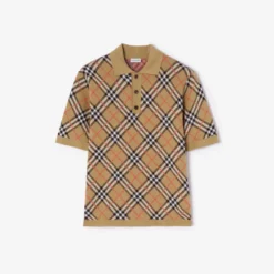 Check Cotton Blend Polo Shirt