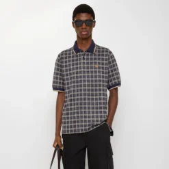 Check Cotton Blend Polo Shirt