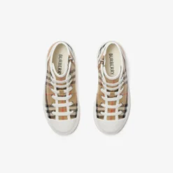 Check Cotton High-top Sneakers