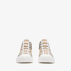 Check Cotton High-top Sneakers