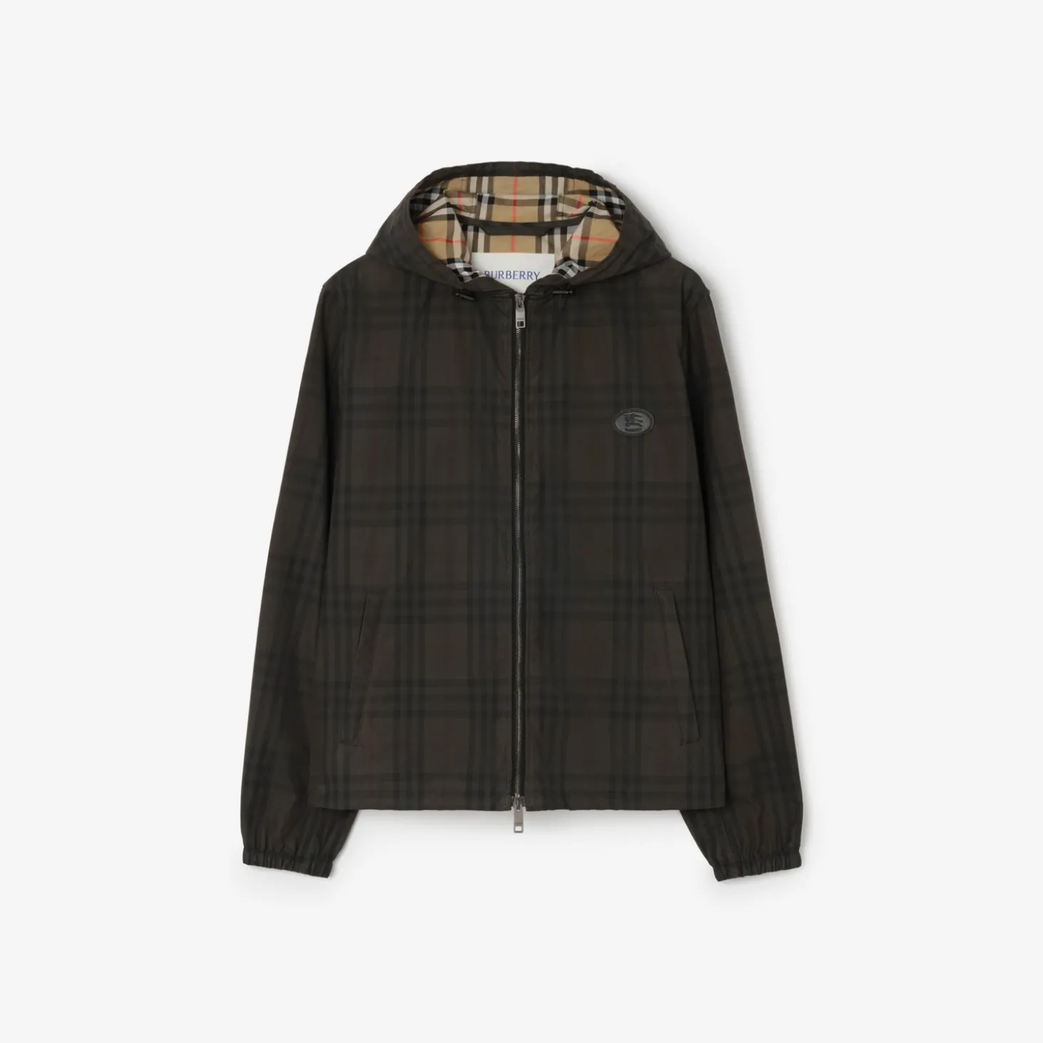 Check Cotton Newport Hooded Jacket