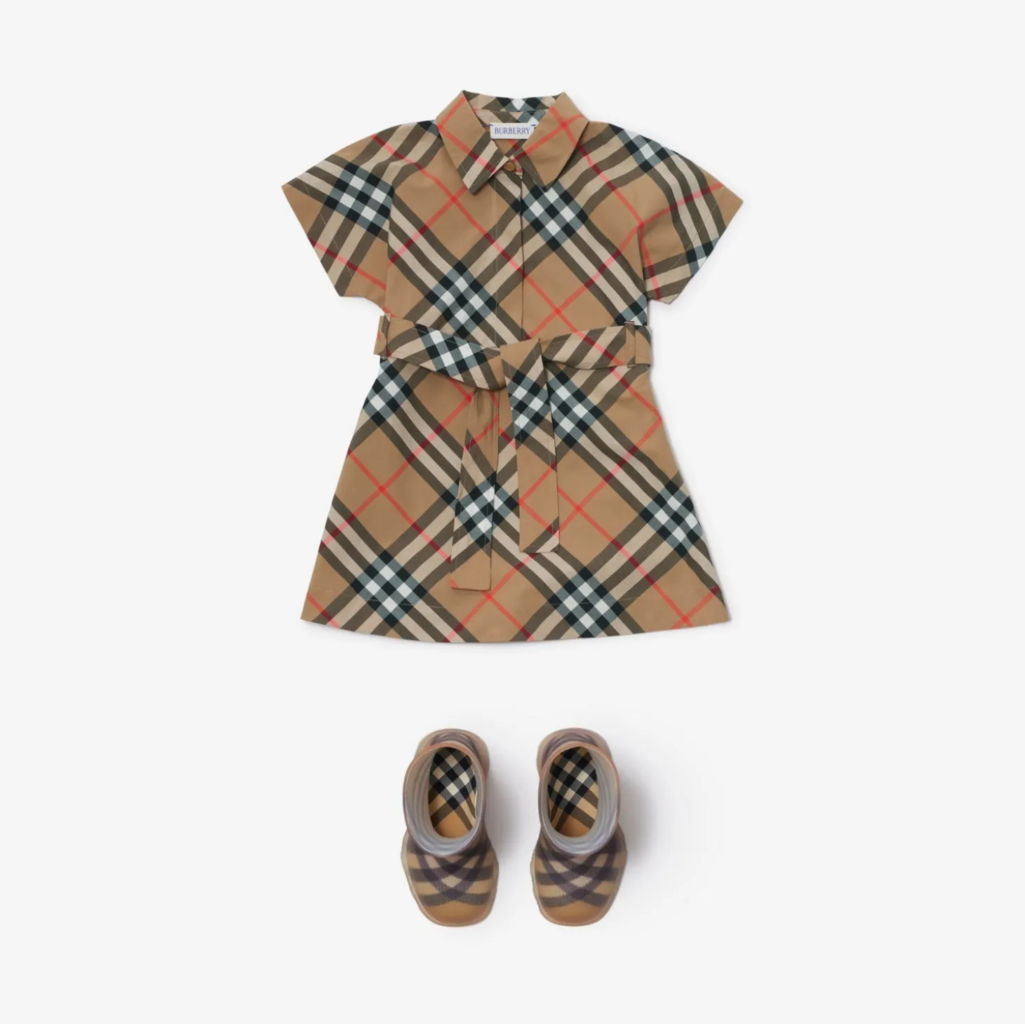 Check Cotton Shirt Dress
