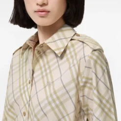 Check Cotton Shirt Dress