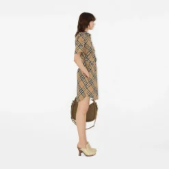 Check Cotton Shirt Dress