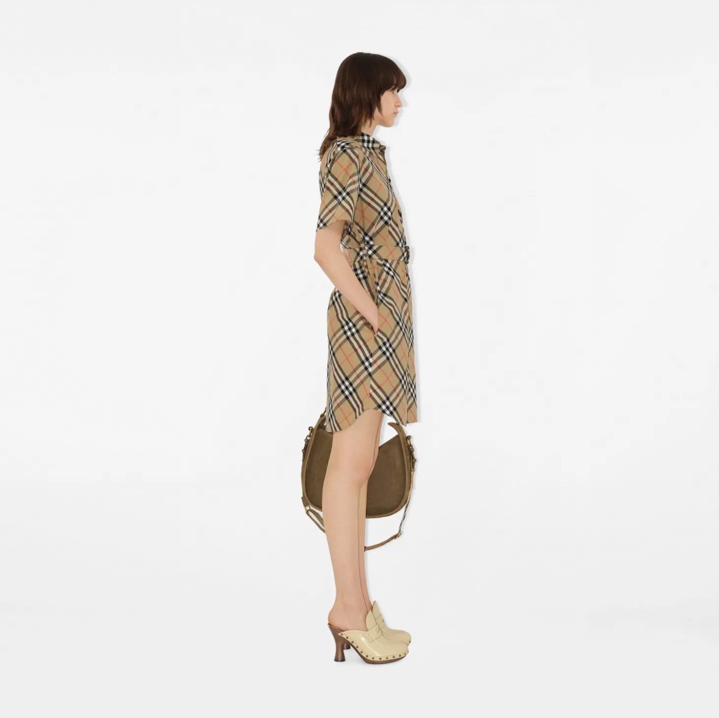 Check Cotton Shirt Dress