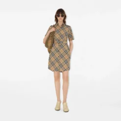 Check Cotton Shirt Dress