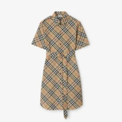 Check Cotton Shirt Dress