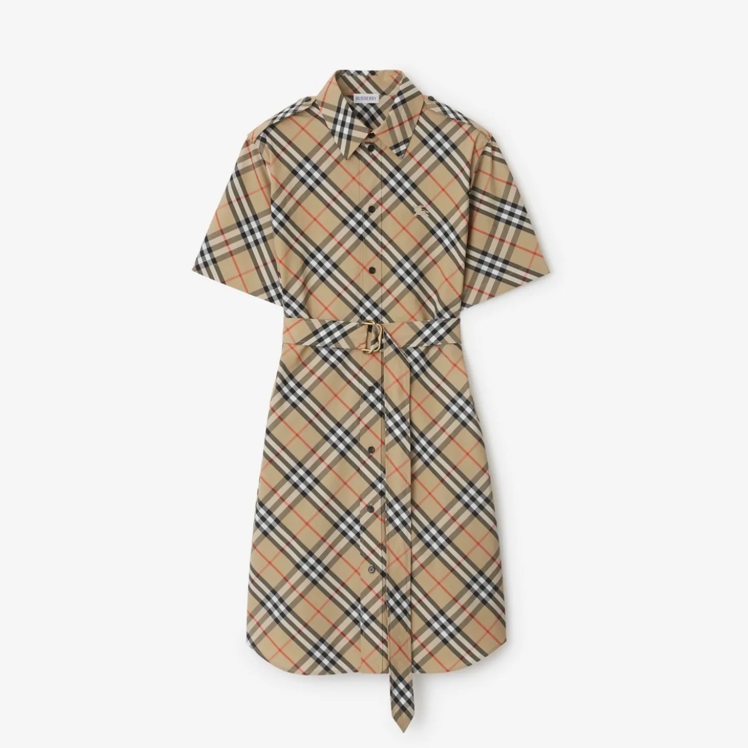 Check Cotton Shirt Dress