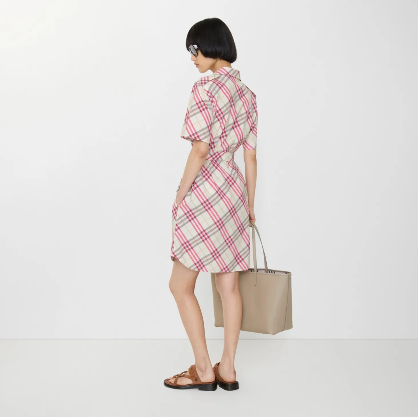 Check Cotton Shirt Dress