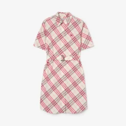 Check Cotton Shirt Dress