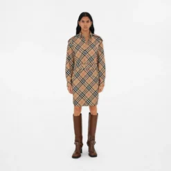 Check Cotton Shirt Dress