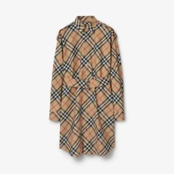 Check Cotton Shirt Dress