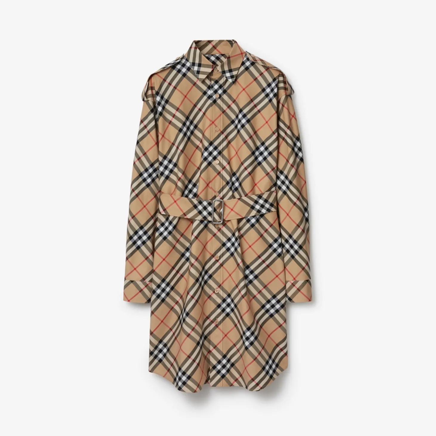 Check Cotton Shirt Dress