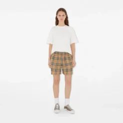 Check Cotton Shorts