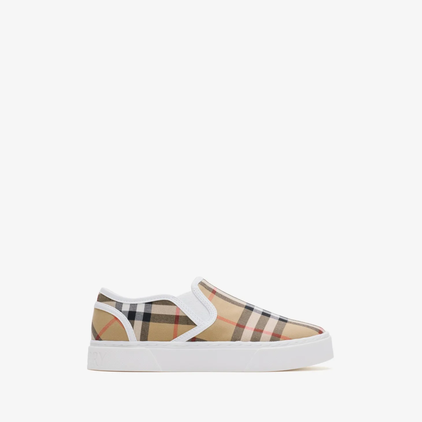 Check Cotton Slip-on Sneakers