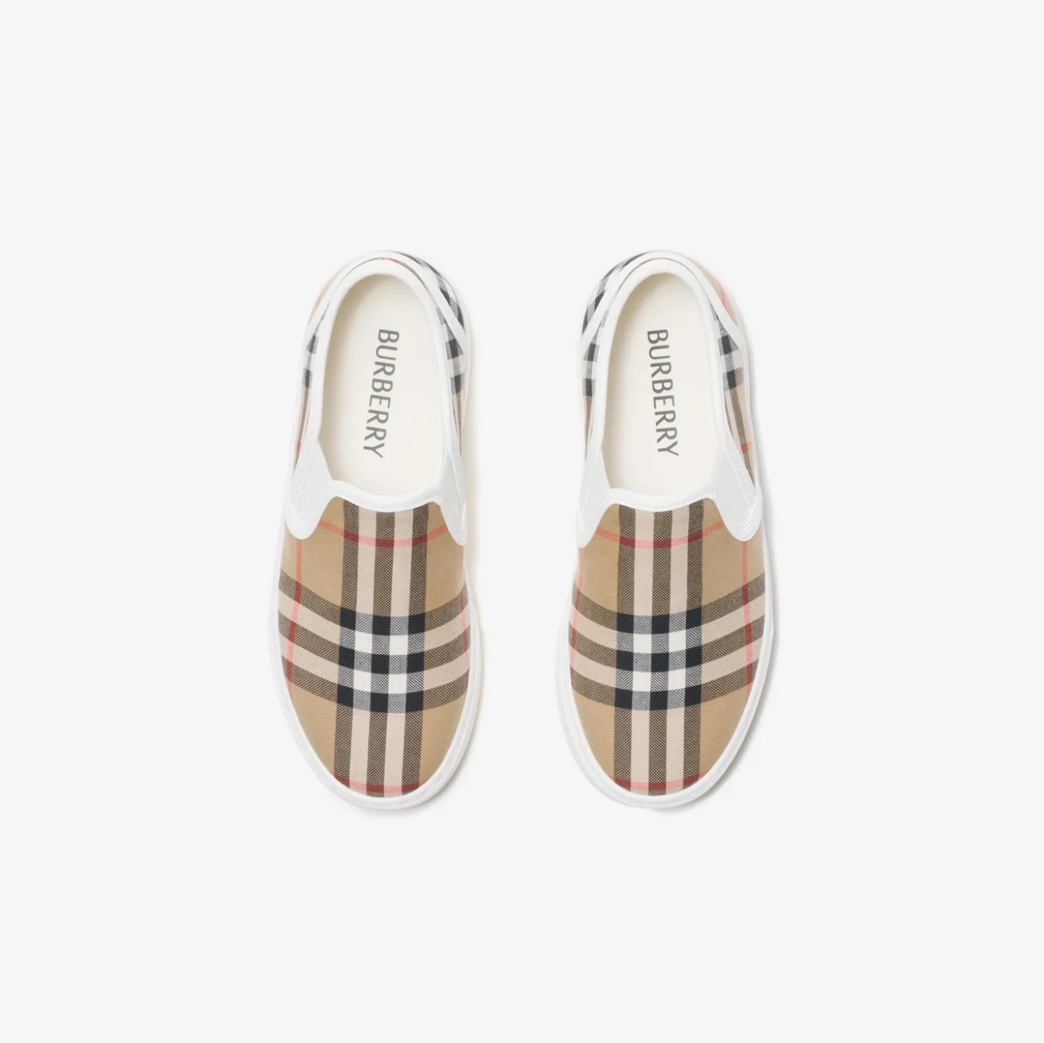 Check Cotton Slip-on Sneakers