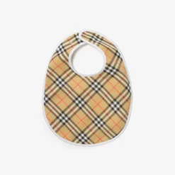 Check Cotton Three-piece Bib Set