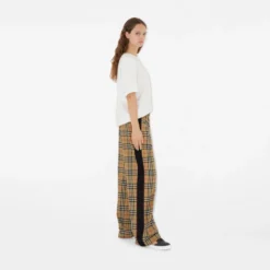 Check Cotton Trousers