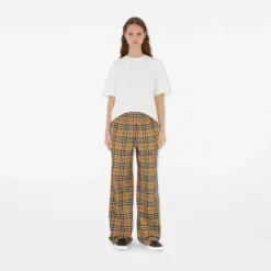 Check Cotton Trousers