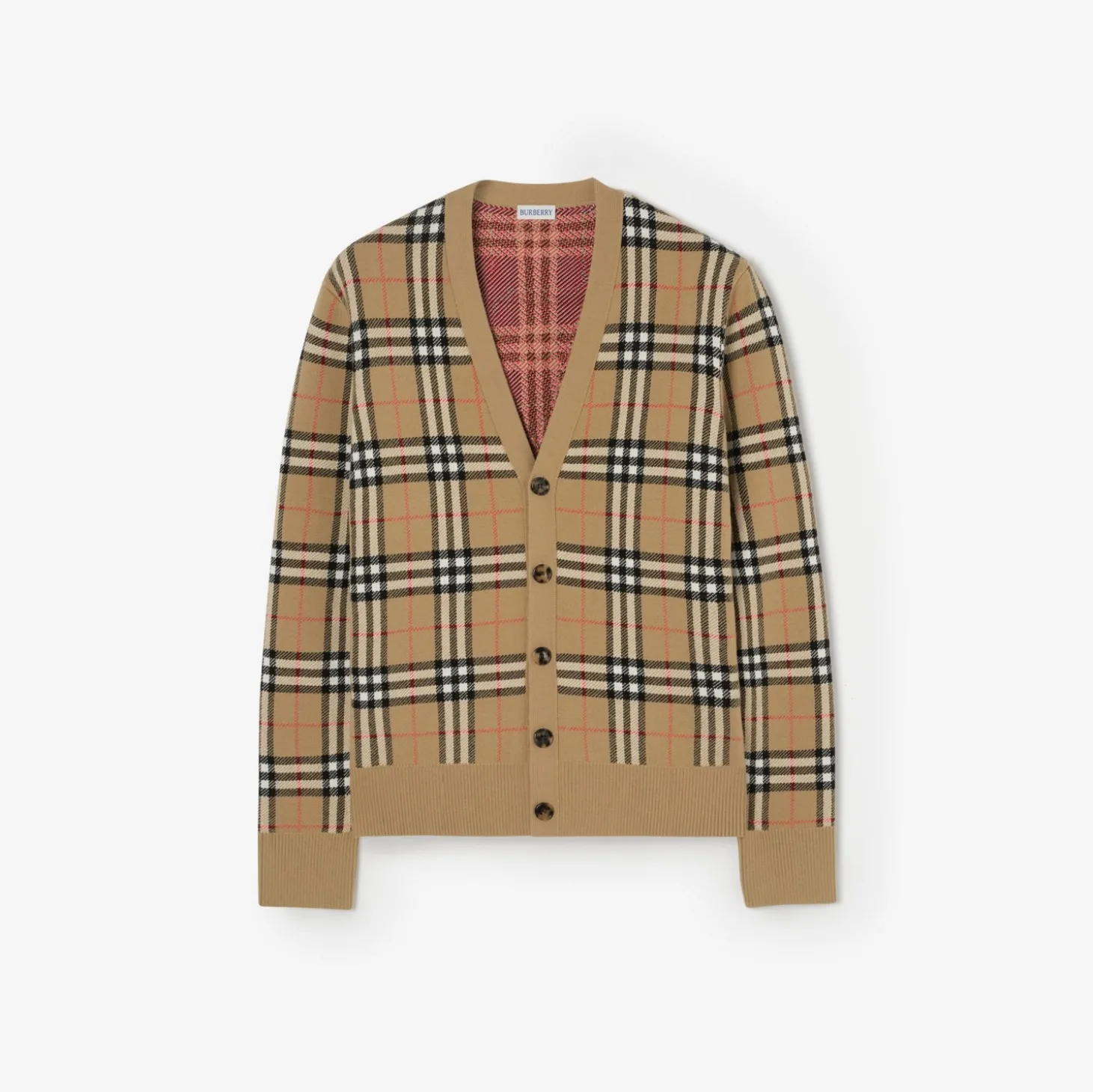 Check Cotton Wool Cardigan