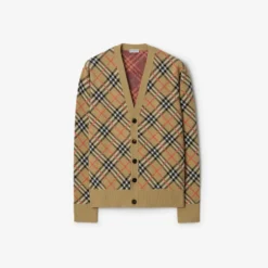 Check Cotton Wool Cardigan