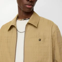 Check Cotton Zip Overshirt