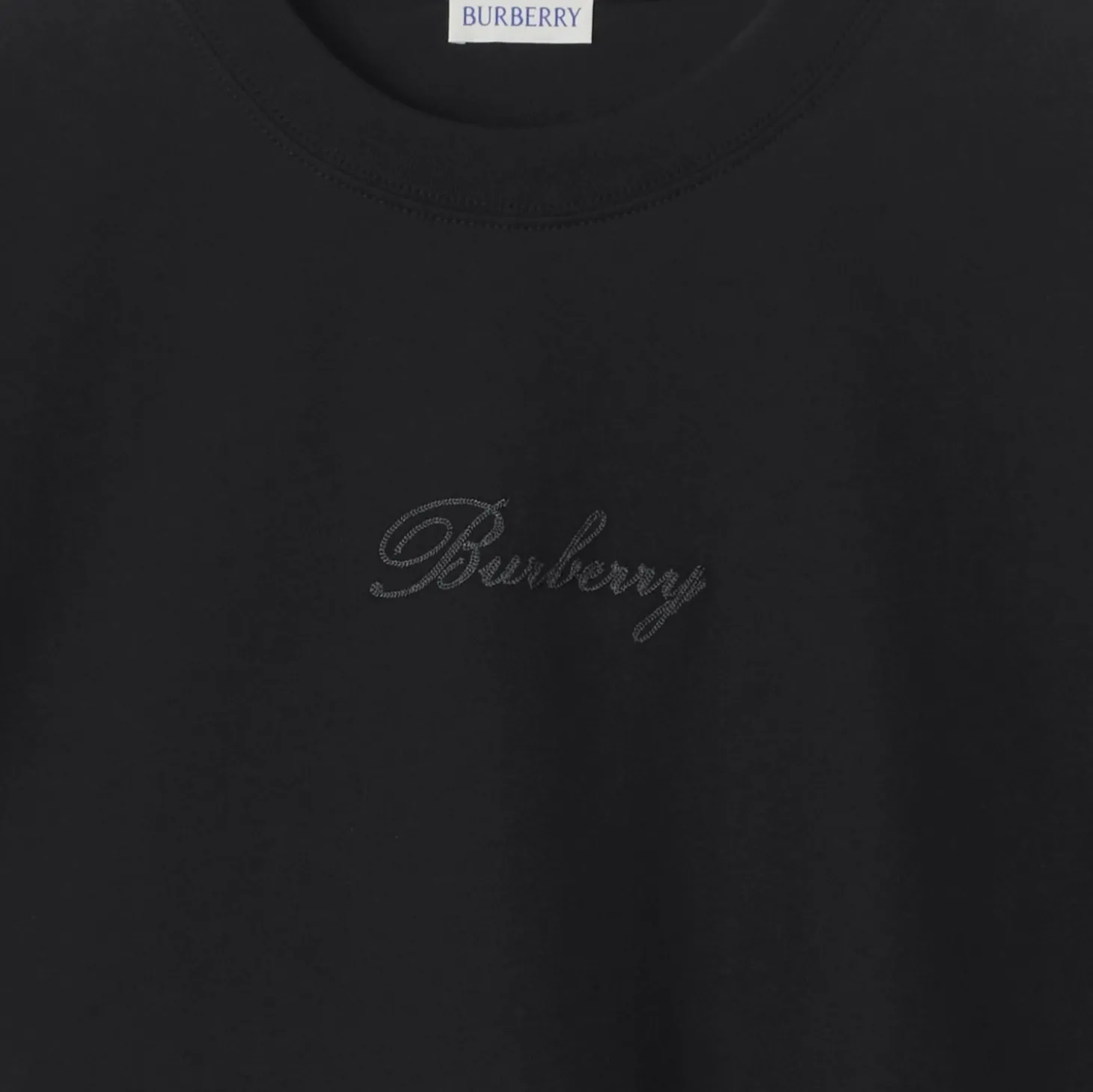 Check Cursive Logo Cotton T-shirt