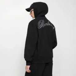 Check Cursive Logo Cotton Zip Hoodie