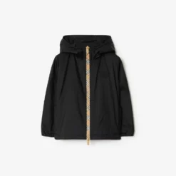 Checker-tape Nylon Hooded Jacket