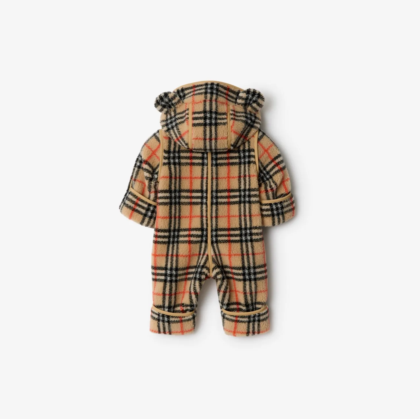Check Fleece Hooded Jumpsuit