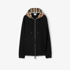 Check Hood Cotton Zip Hoodie