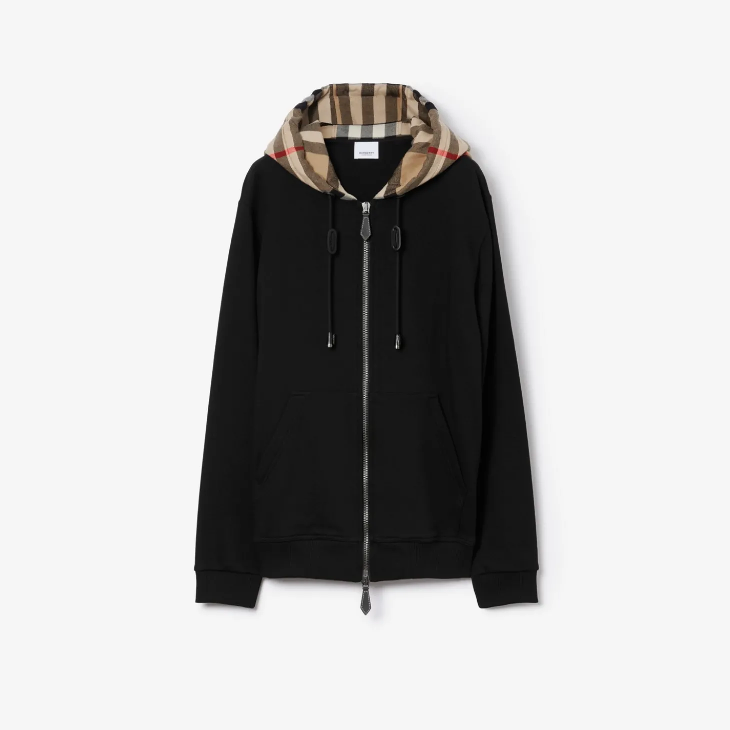 Check Hood Cotton Zip Hoodie