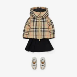 Check Hooded Puffer Jacket