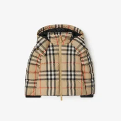 Check Hooded Puffer Jacket