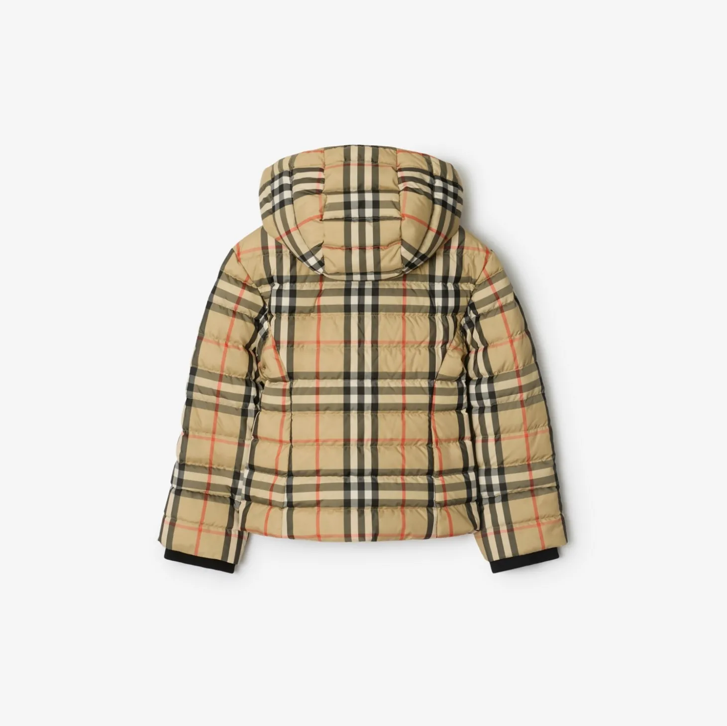 Check Hooded Puffer Jacket