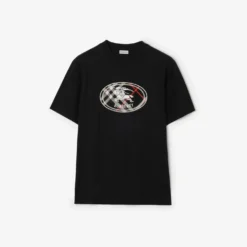 Check Knight Stamp Cotton T-shirt