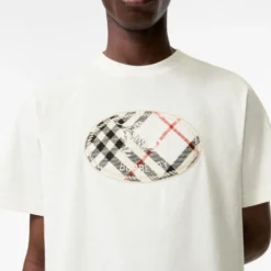 Check Knight Stamp Cotton T-shirt