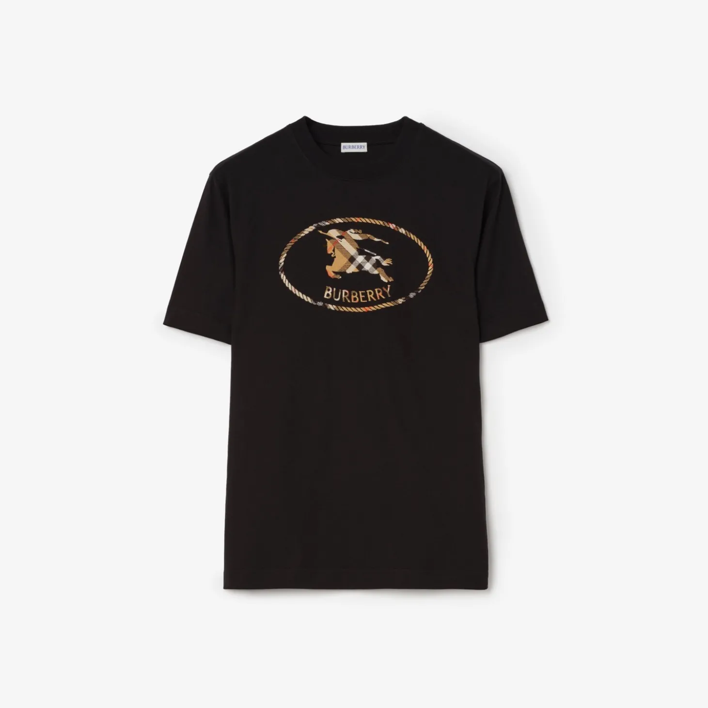 Check Knight Stamp Cotton T-shirt