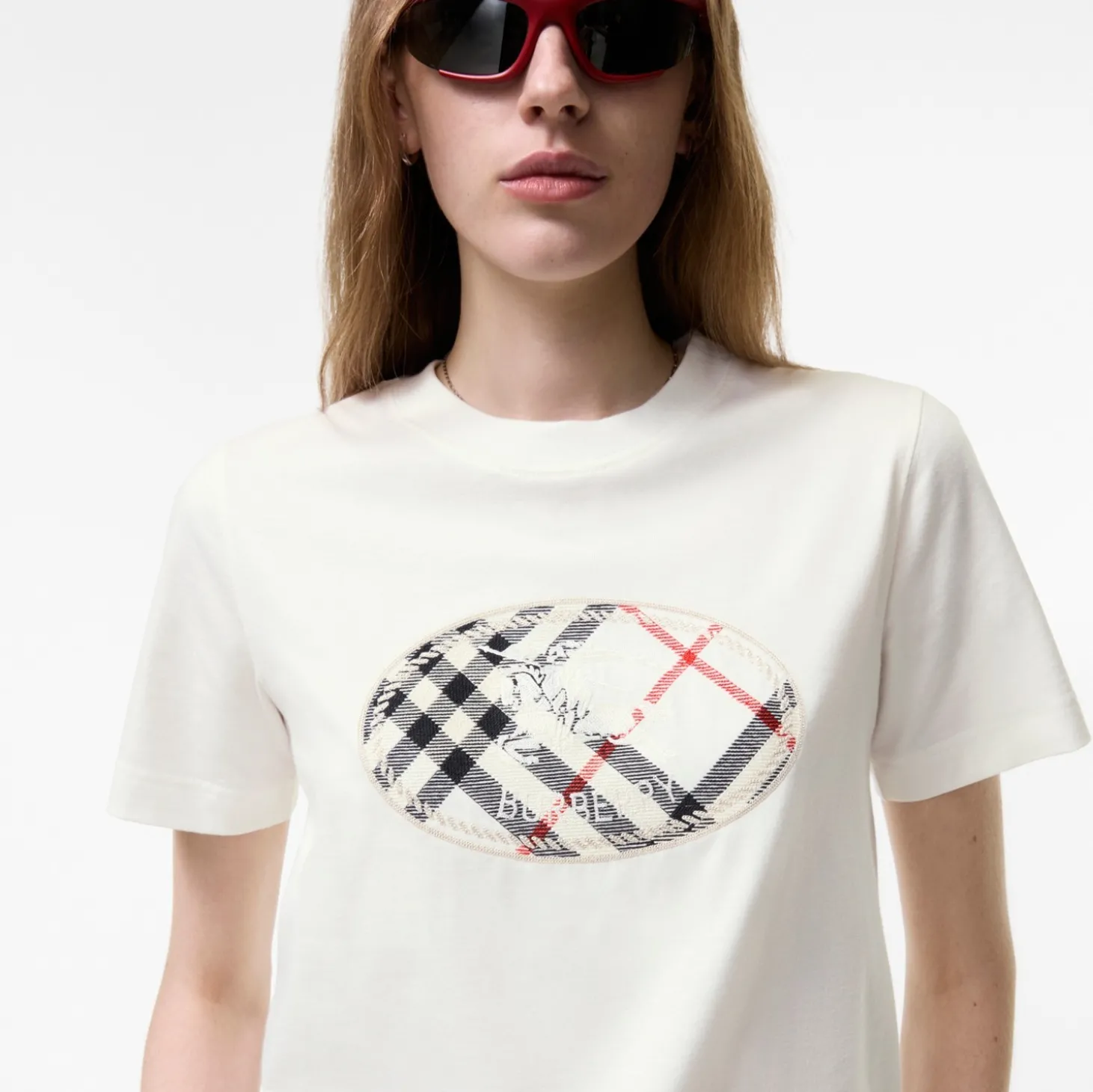 Check Knight Stamp Cotton T-shirt