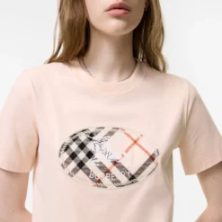 Check Knight Stamp Cotton T-shirt