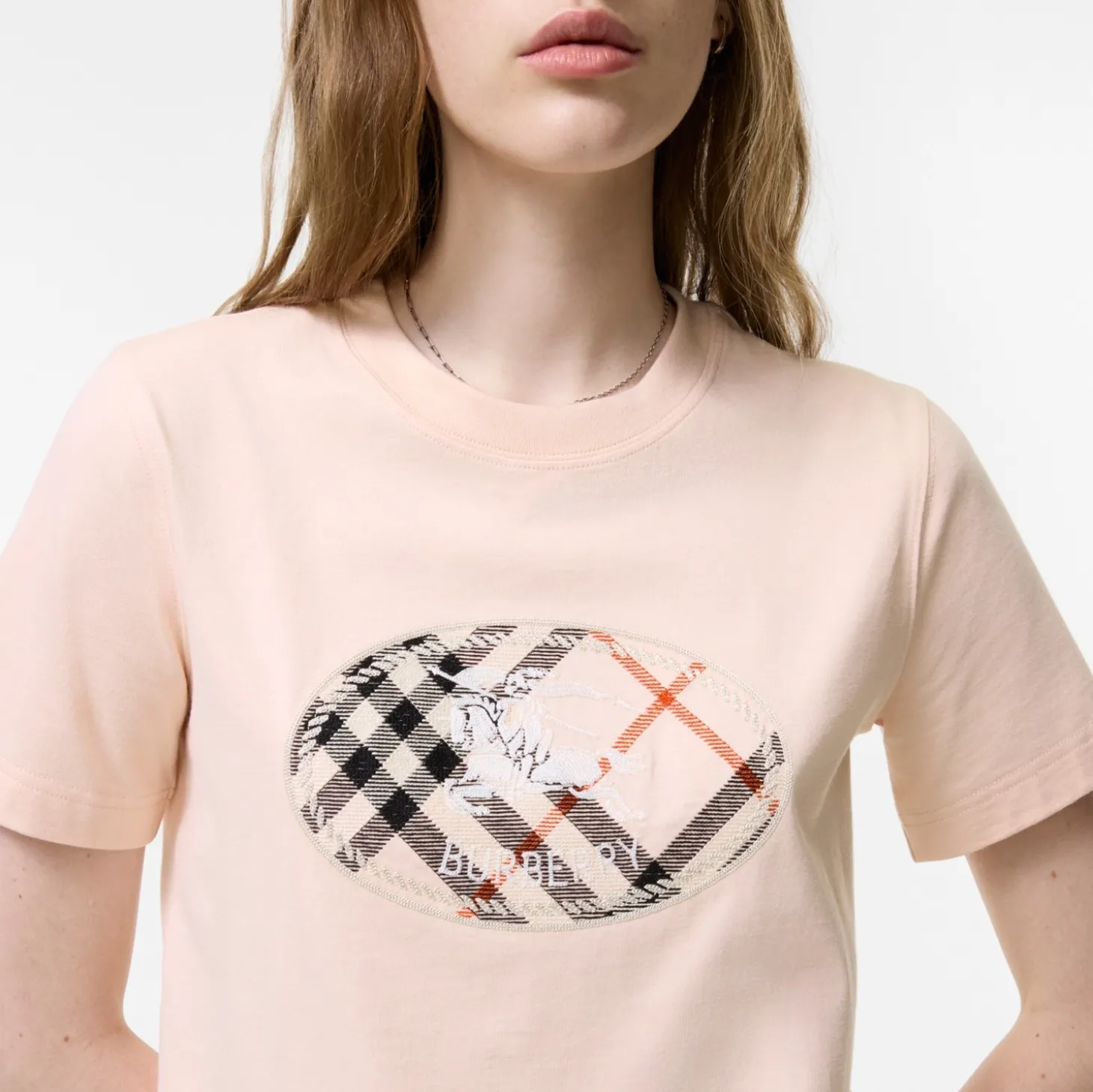 Check Knight Stamp Cotton T-shirt