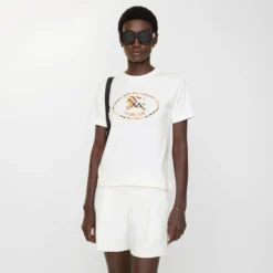 Check Knight Stamp Cotton T-shirt