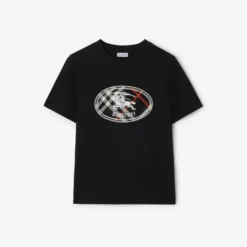 Check Knight Stamp Cotton T-shirt