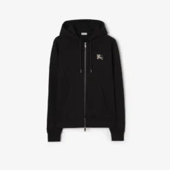 Check Knight Stamp Cotton Zip Hoodie