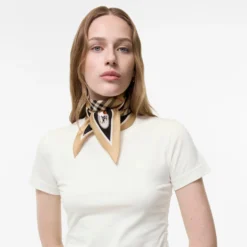 Check Knight Stamp Silk Scarf